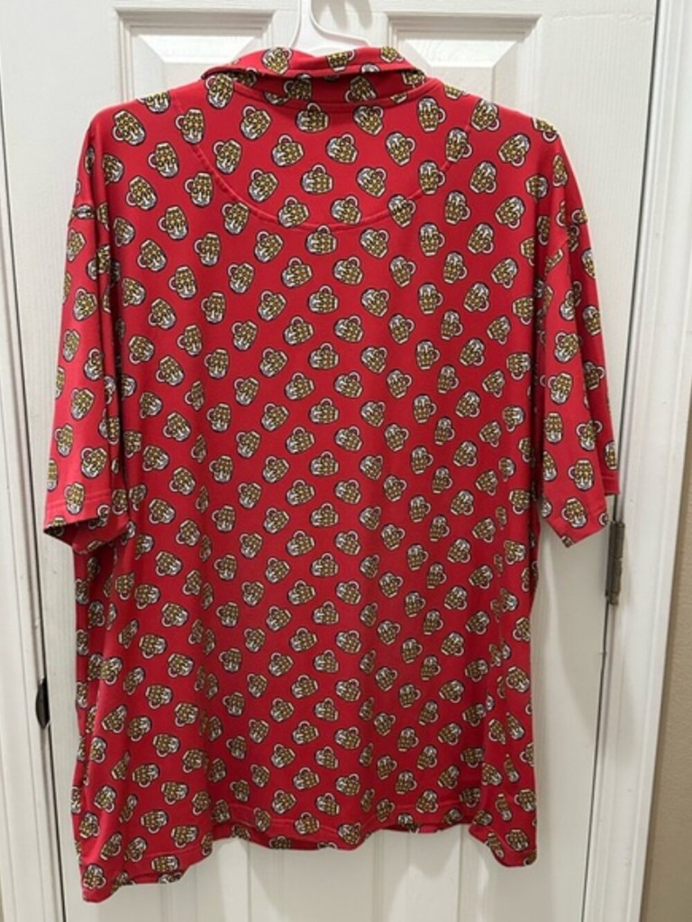 Royal & Awesome Golf Polo Shirt BEER MUGS Men's XXL Red - Picture 2 of 12